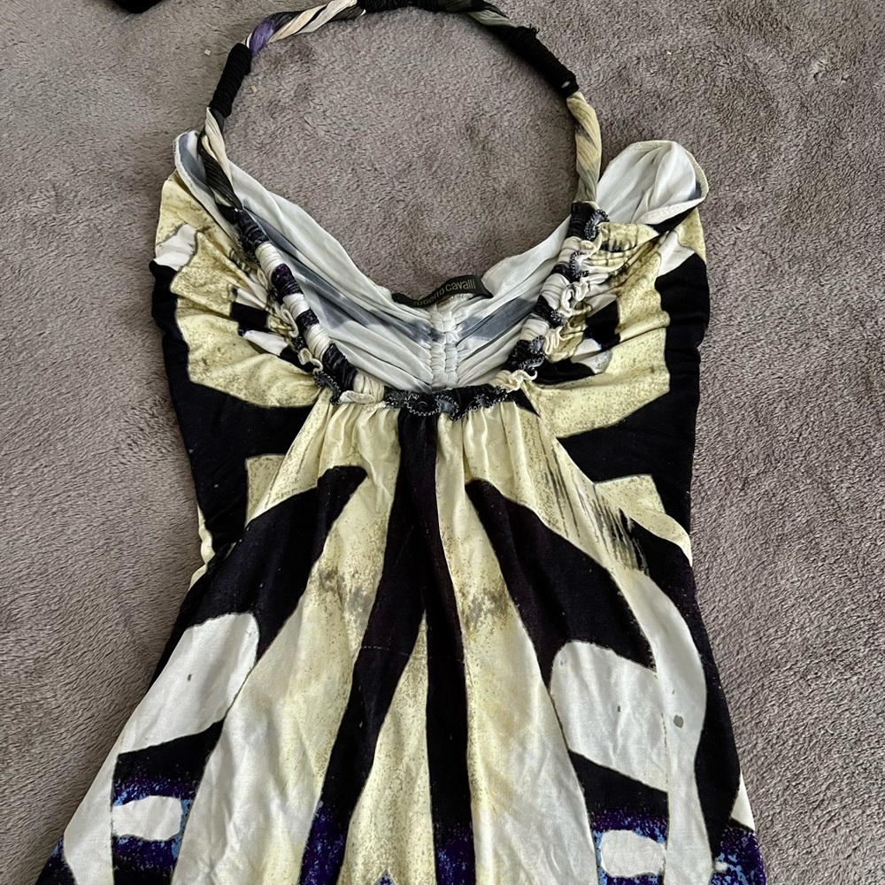 Roberto Cavalli beautiful & sexy multicolor top 💜🖤